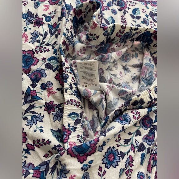 New Joie Drawstring Floral Paisley Print Wide Leg Palazzo Pants Size M - Picture 7 of 10